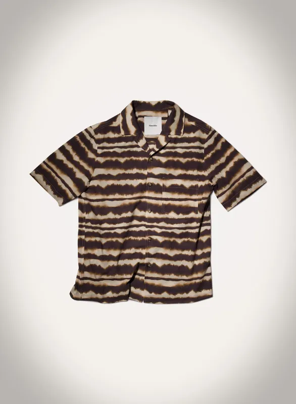 Bodil - Printed Cotton Voile Shirt - Tie Dye Stripe sold by Nanushka