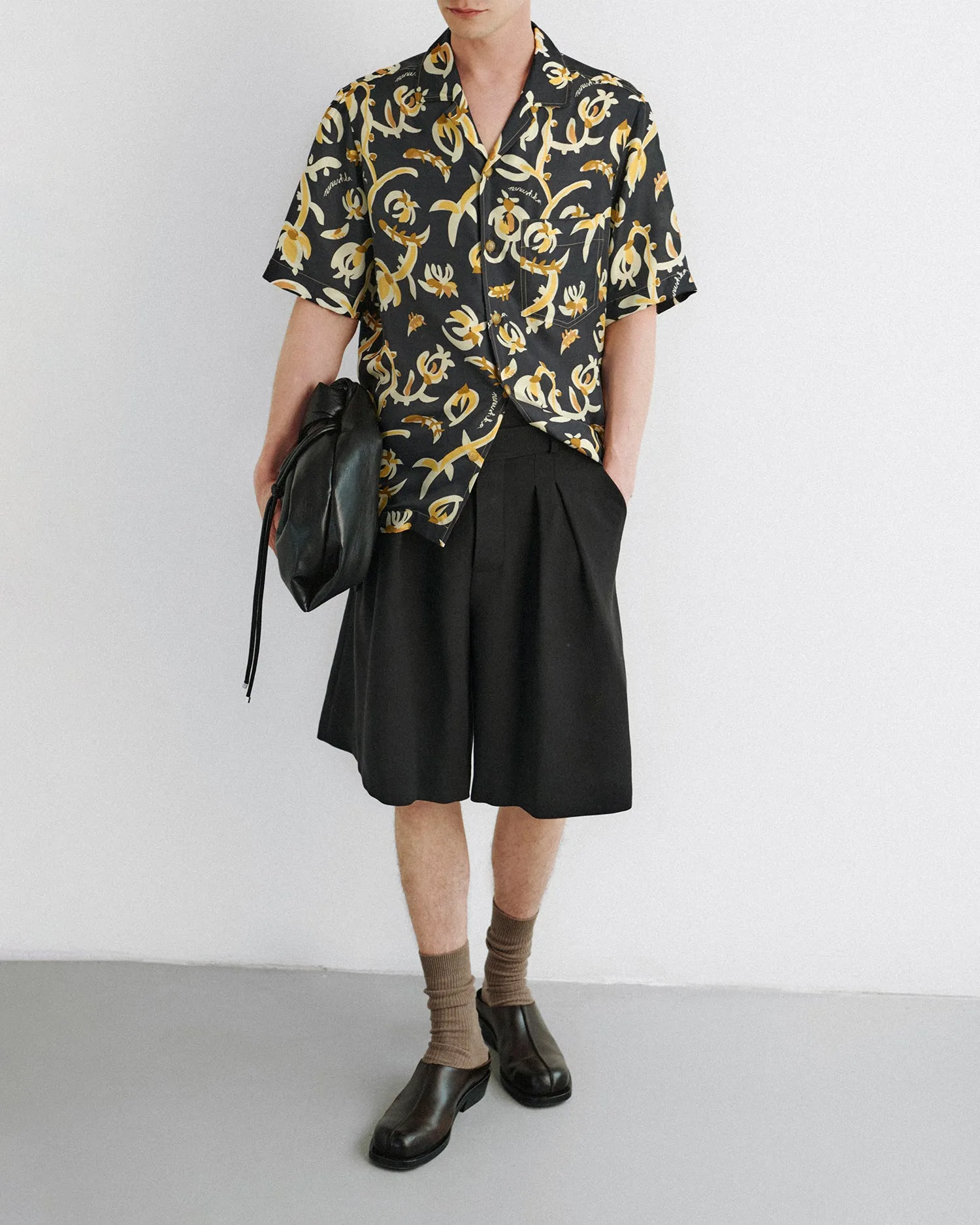 Bodil - Printed Silk Twill Shirt - Black Floral sold by Nanushka product image thumbnail 2
