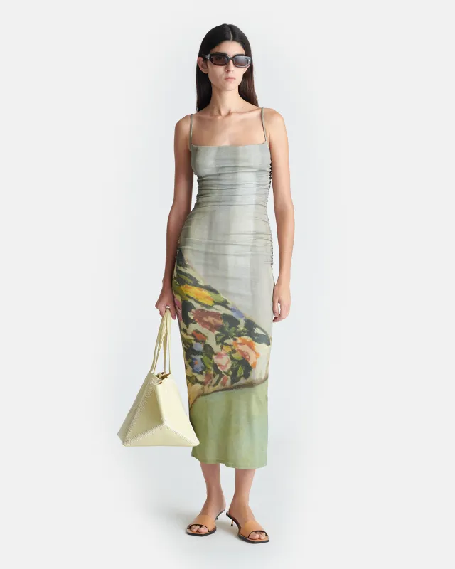 Alexa - Printed Mesh Jersey Midi Dress - Books sold by Nanushka