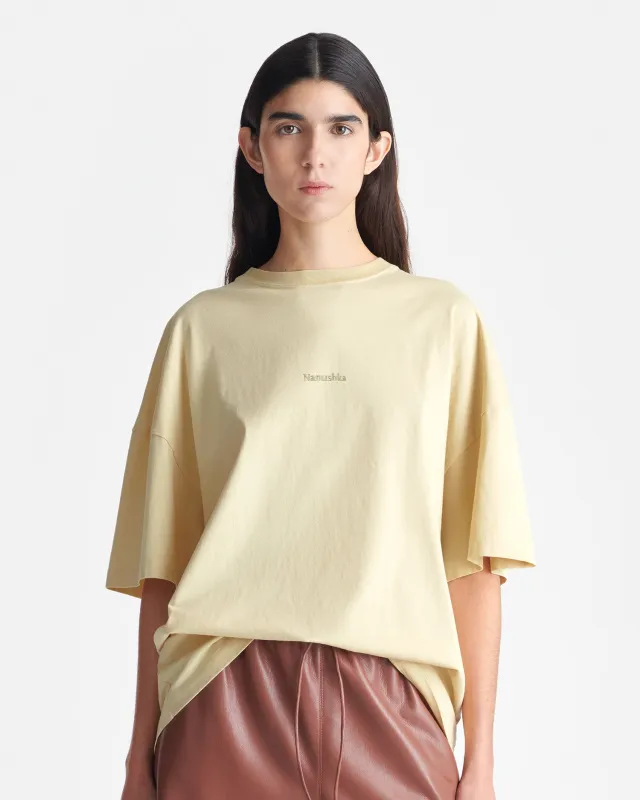 Wren - Printed Cotton-Jersey T-Shirt - Creme/Gingerbread Heart sold by Nanushka