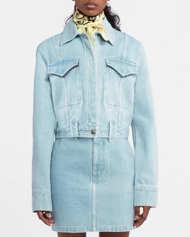 Zazou - Sale Denim Mini Skirt - Sun Bleach sold by Nanushka