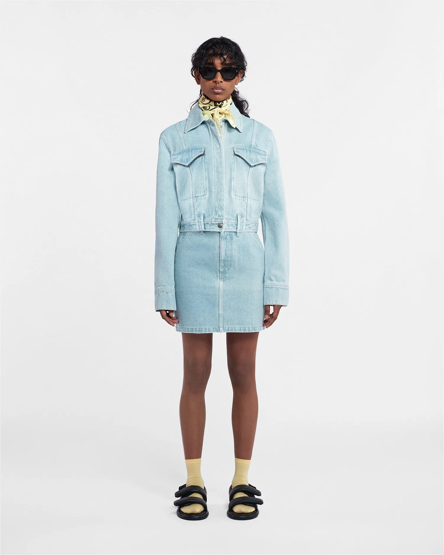 Zazou - Sale Denim Mini Skirt - Sun Bleach sold by Nanushka product image thumbnail 2