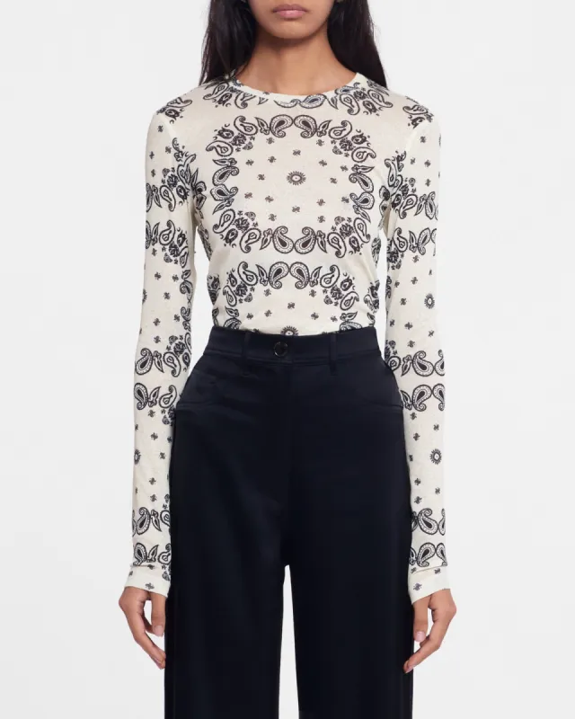 Lymee - Sale Mesh-Jersey Top - Bandana Small Scale sold by Nanushka