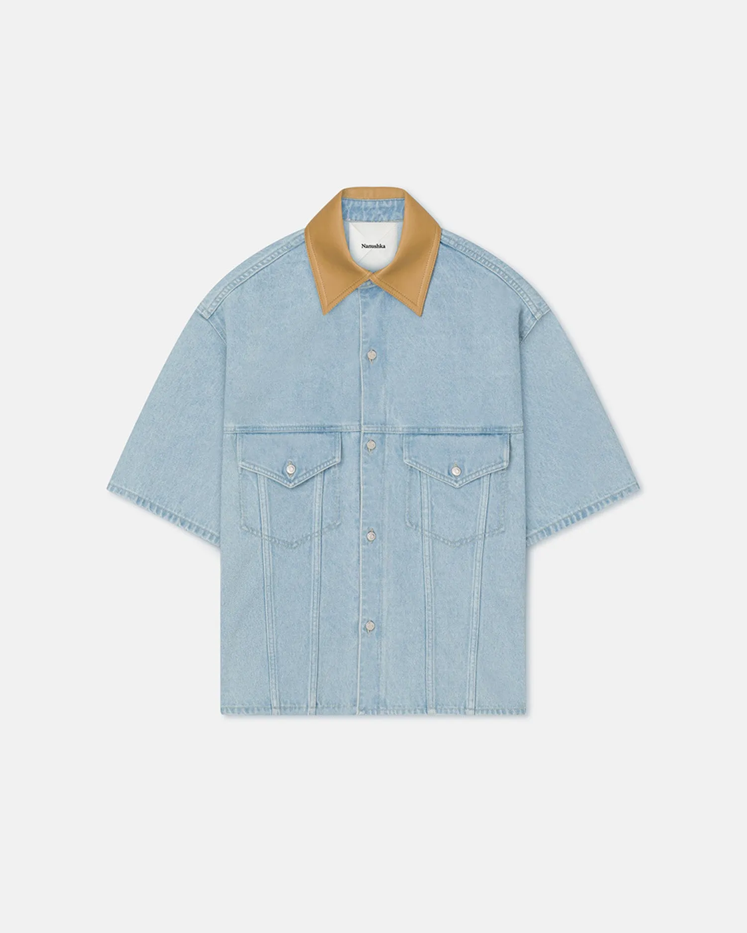 Jorge - Denim Shirt - Eco Bleach/Hazel sold by Nanushka product image thumbnail 4