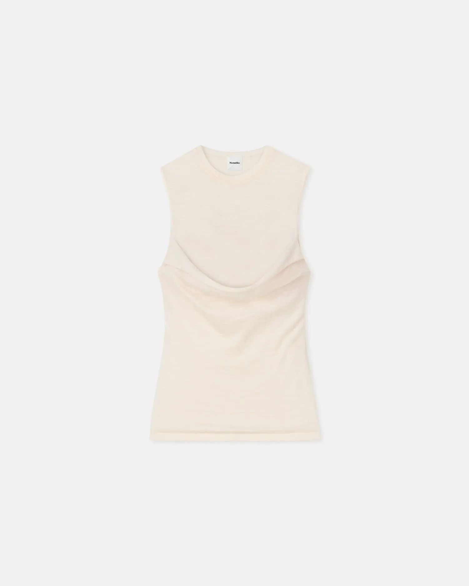 Orien - Draped Wool Jersey Top - Creme sold by Nanushka product image thumbnail 4