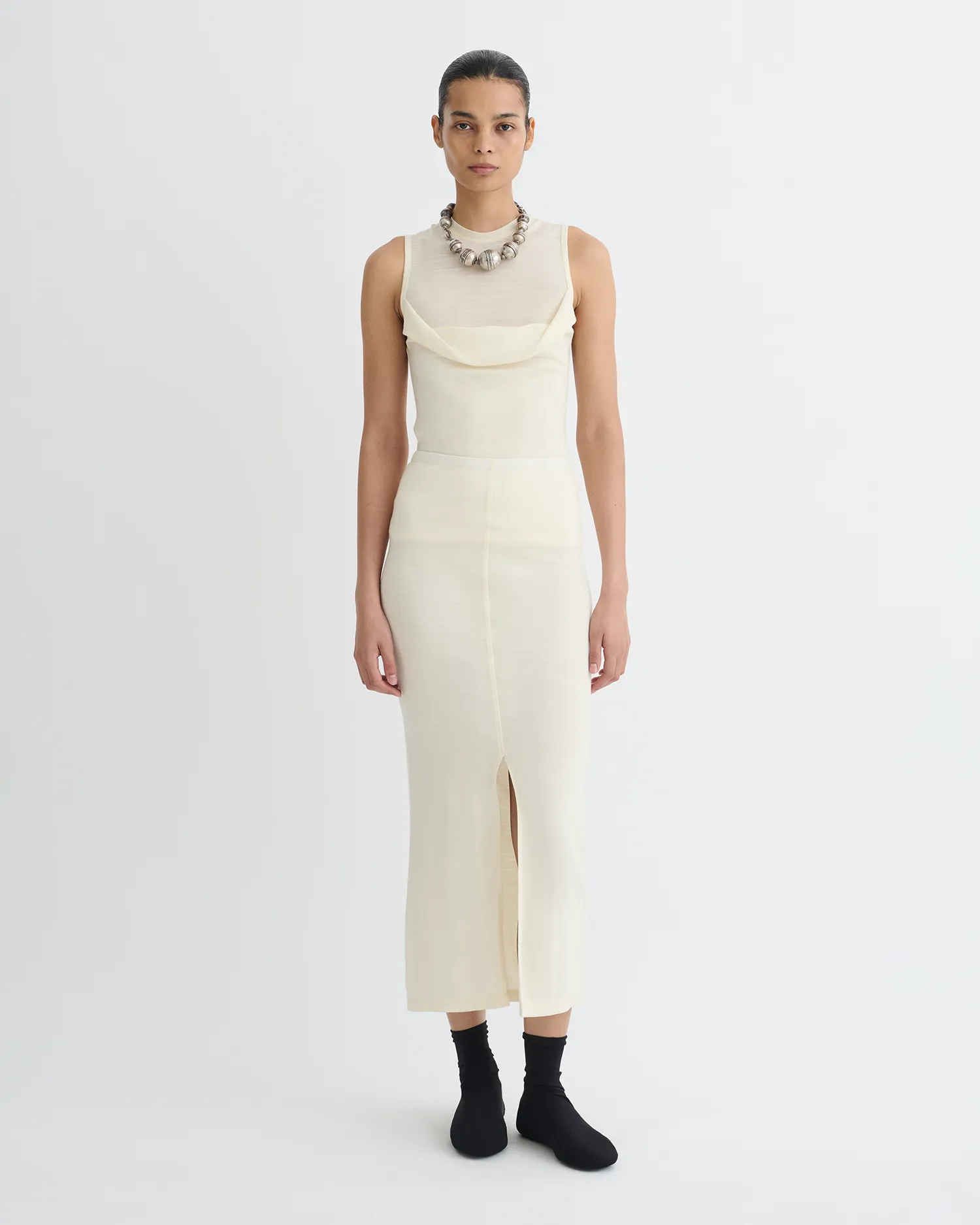 Orien - Draped Wool Jersey Top - Creme sold by Nanushka product image thumbnail 2