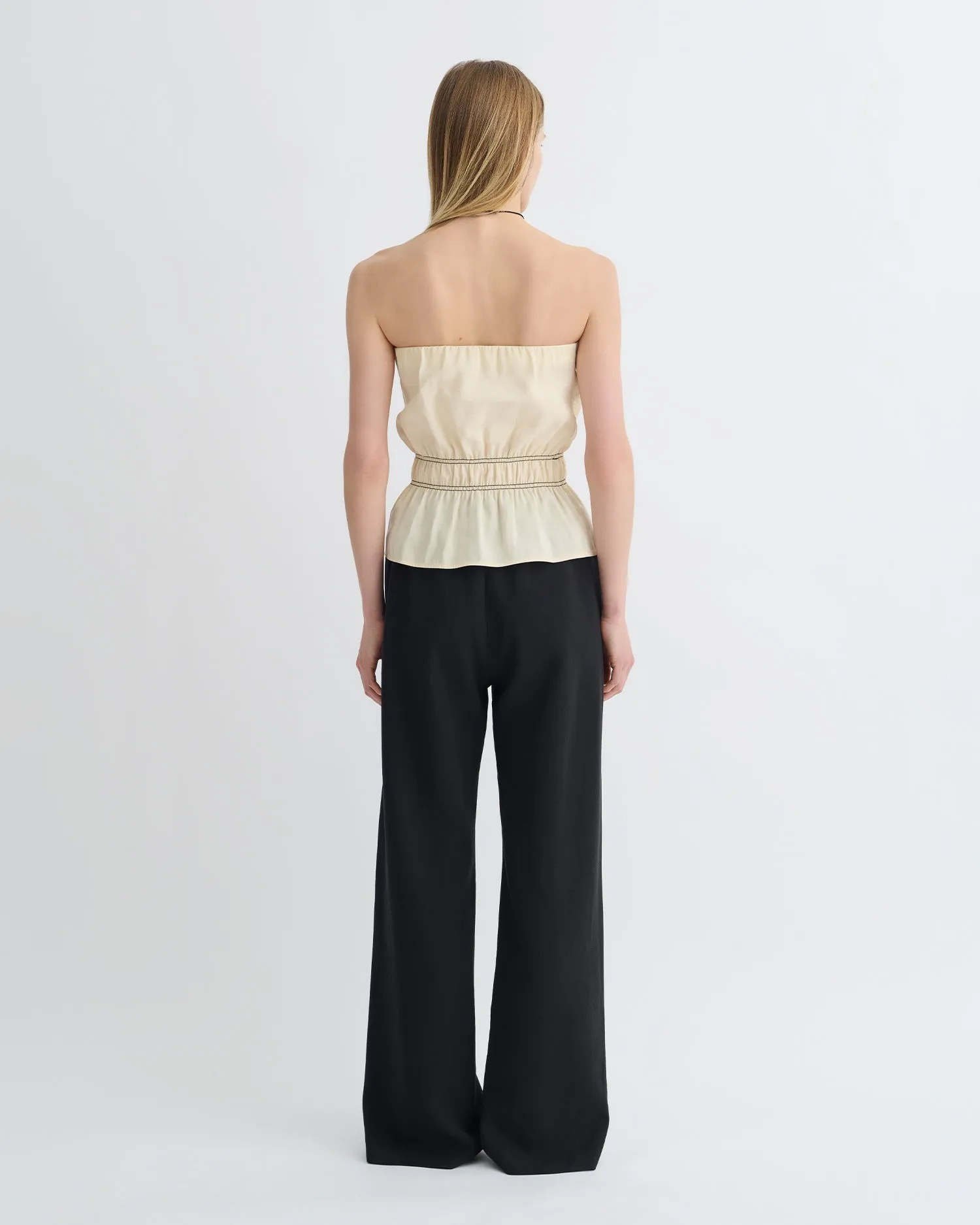 Rosey - Glass Poplin Bandeau Top - Oat sold by Nanushka product image thumbnail 4