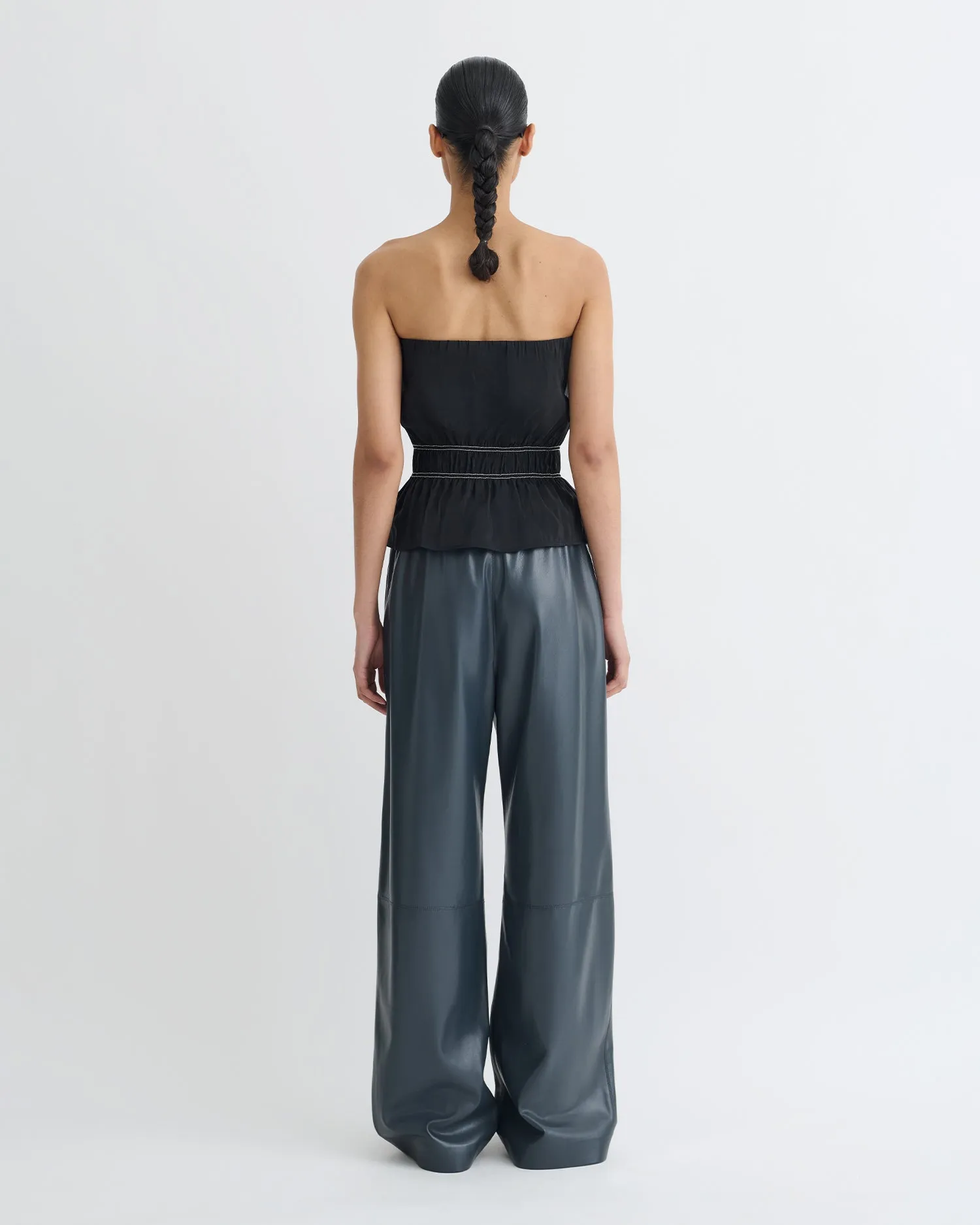 Rosey - Glass Poplin Bandeau Top - Black sold by Nanushka product image thumbnail 4