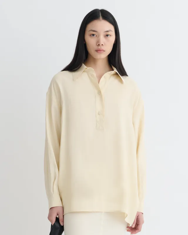 Linka - Glass Poplin Shirt - Oat sold by Nanushka