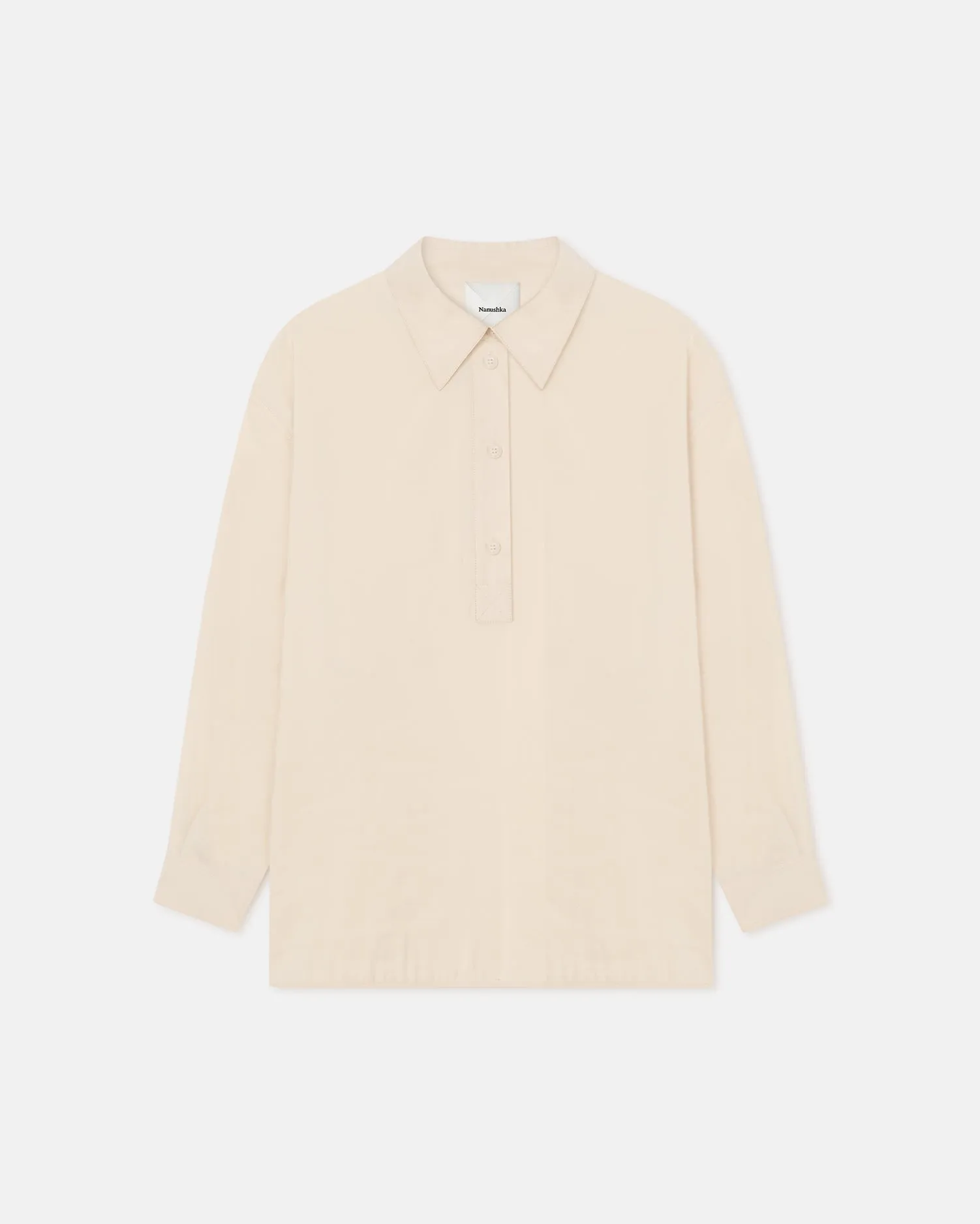 Linka - Glass Poplin Shirt - Oat sold by Nanushka product image thumbnail 4