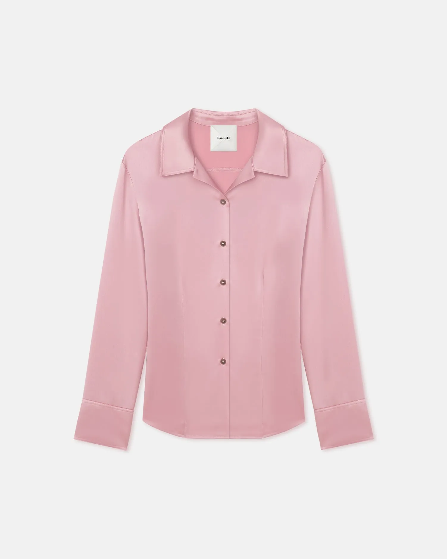 Nathalie - Slip Satin Shirt - Pink sold by Nanushka product image thumbnail 4