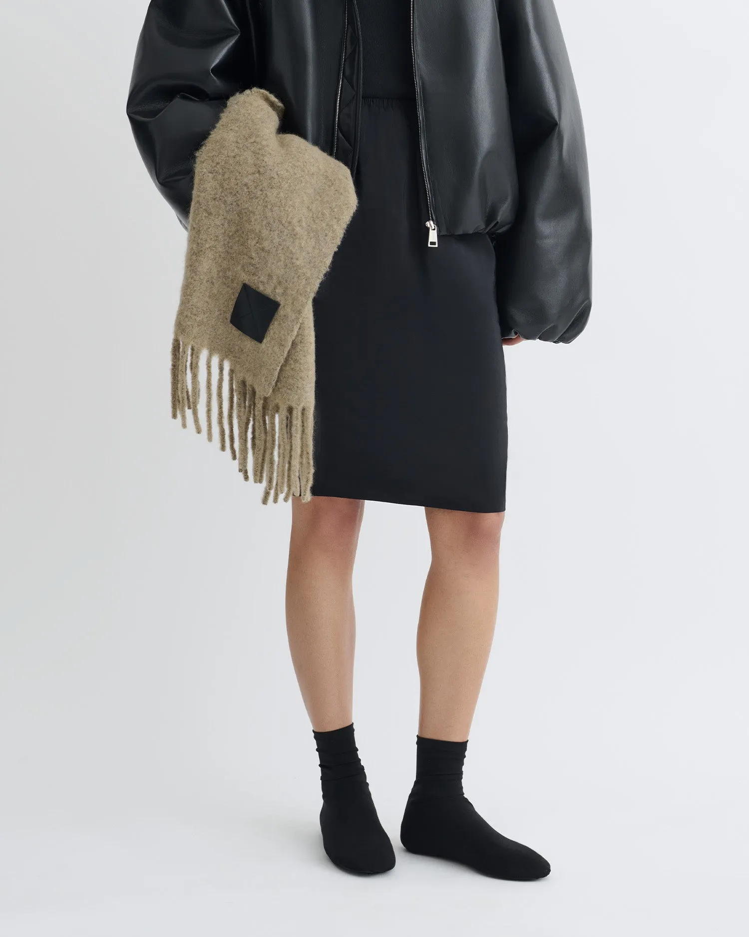 Kaiya - Glass Poplin Skirt - Black sold by Nanushka product image thumbnail 2