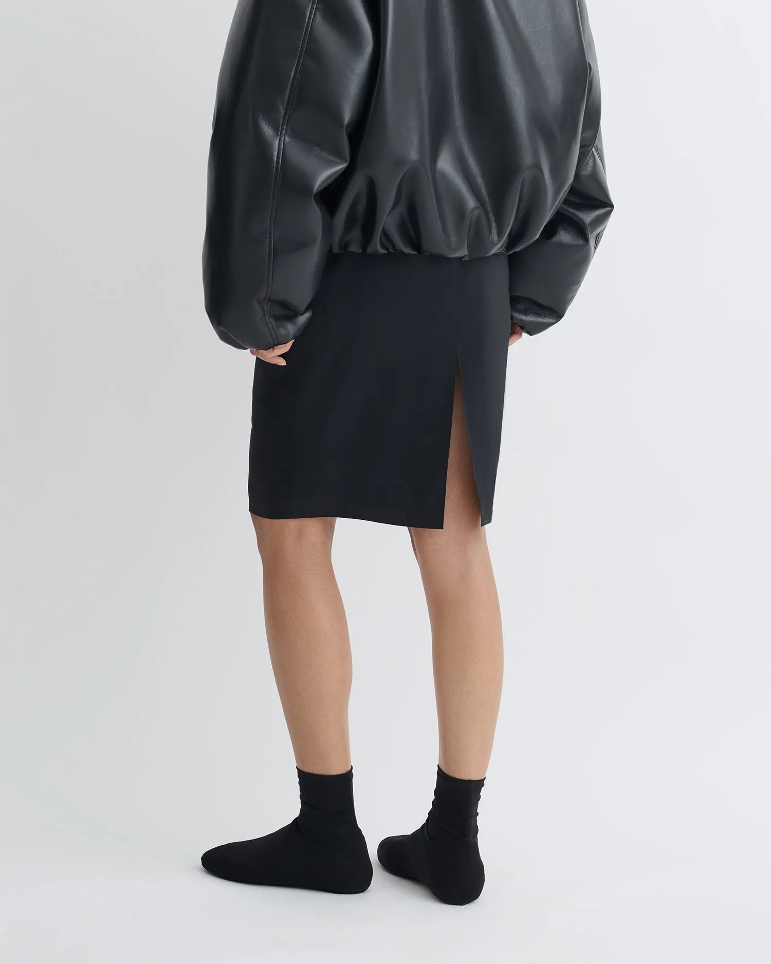 Kaiya - Glass Poplin Skirt - Black sold by Nanushka product image thumbnail 4