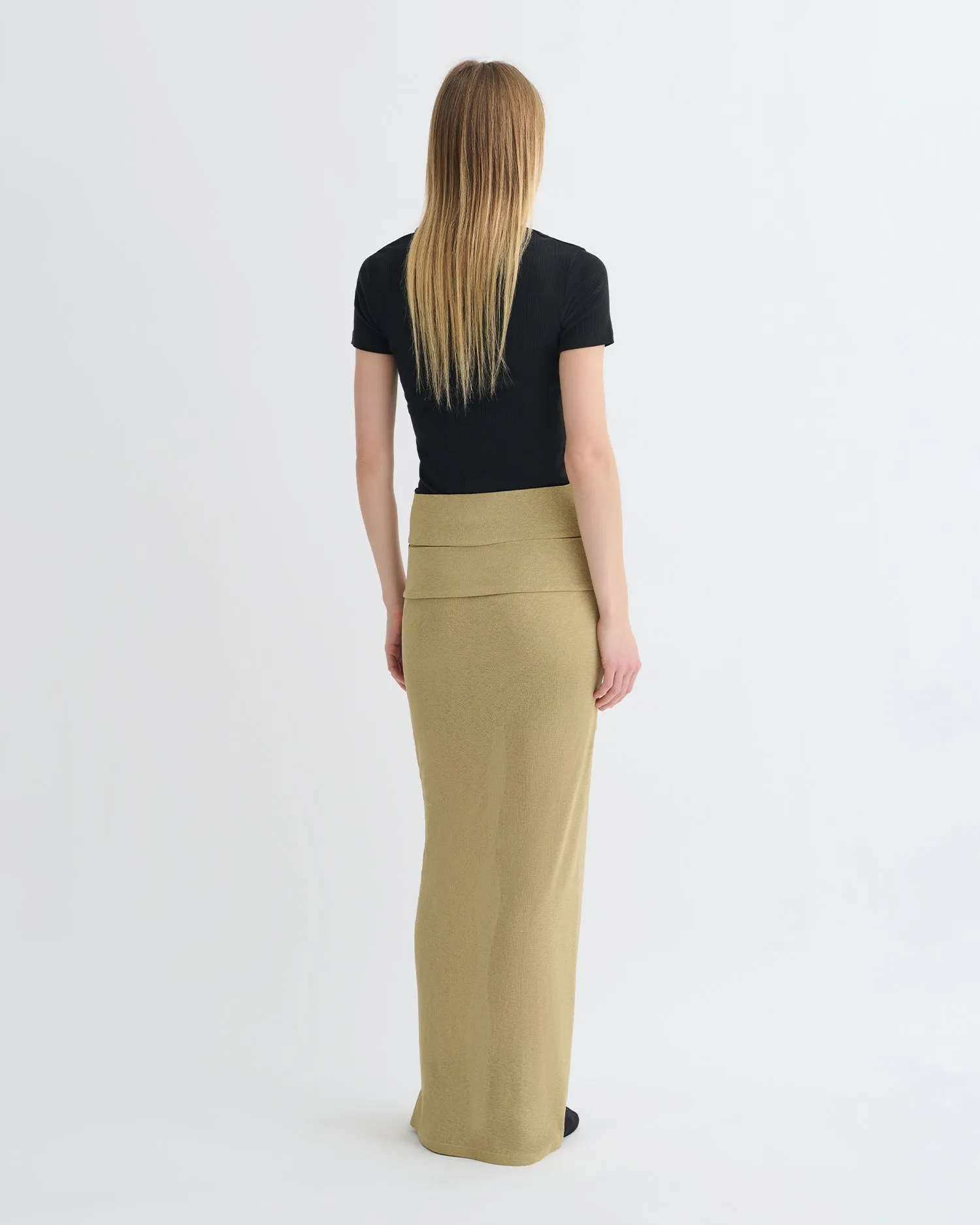 Shanda - Draped Mesh Jersey Maxi Skirt - Sand sold by Nanushka product image thumbnail 2