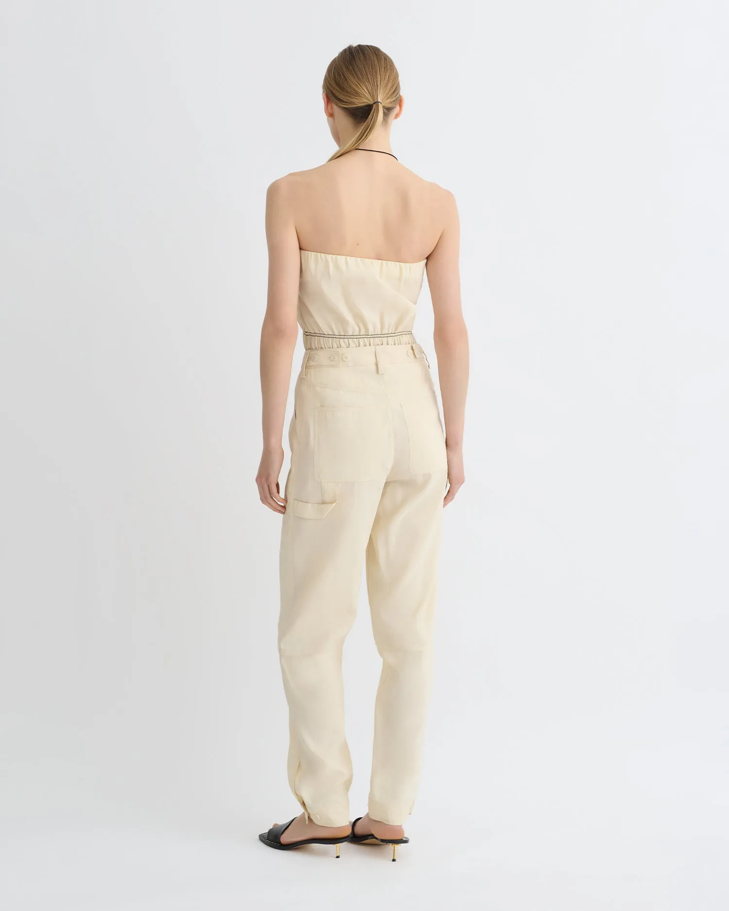Daron - Glass Poplin Pants - Oat sold by Nanushka product image thumbnail 2
