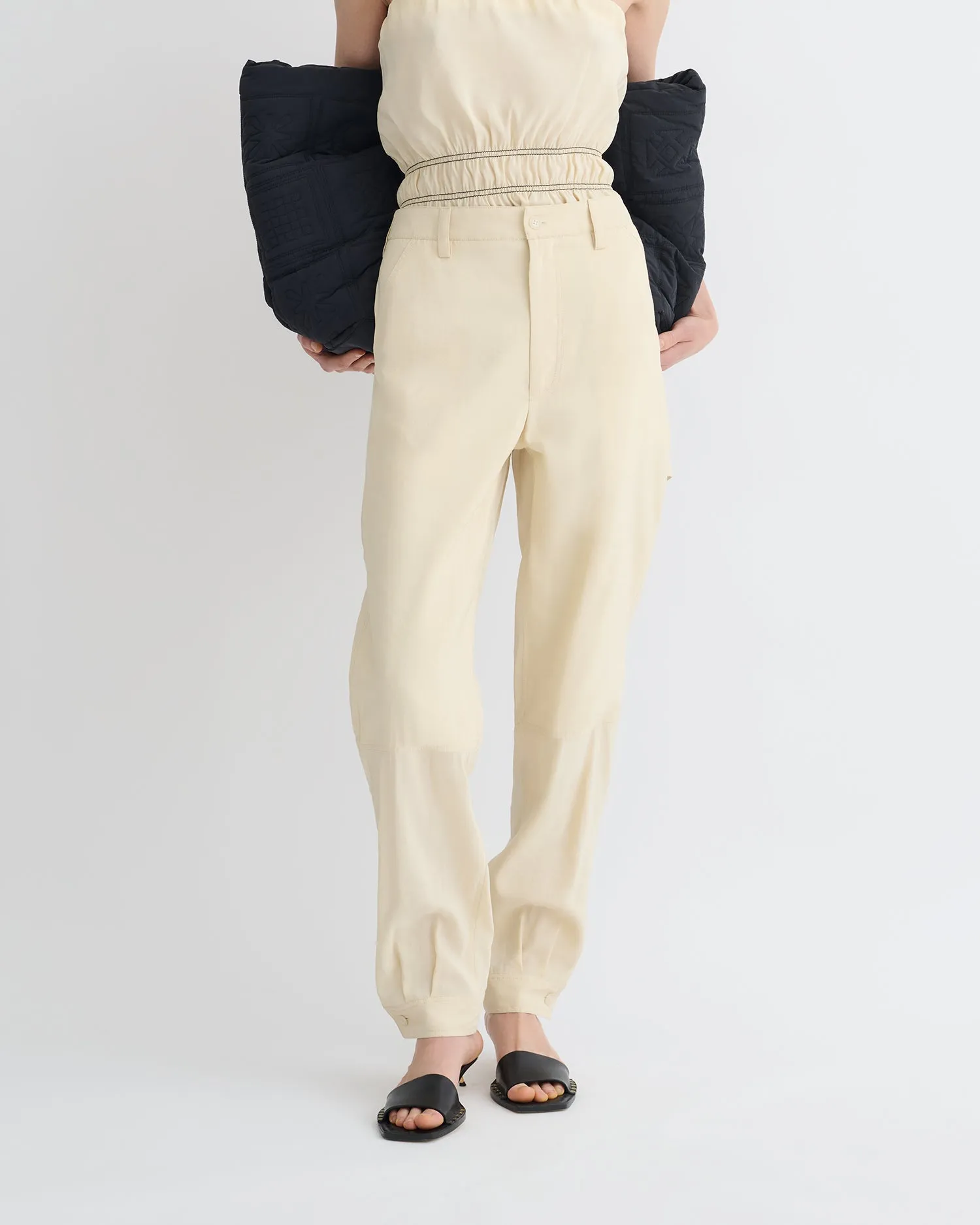 Daron - Glass Poplin Pants - Oat sold by Nanushka product image thumbnail 3