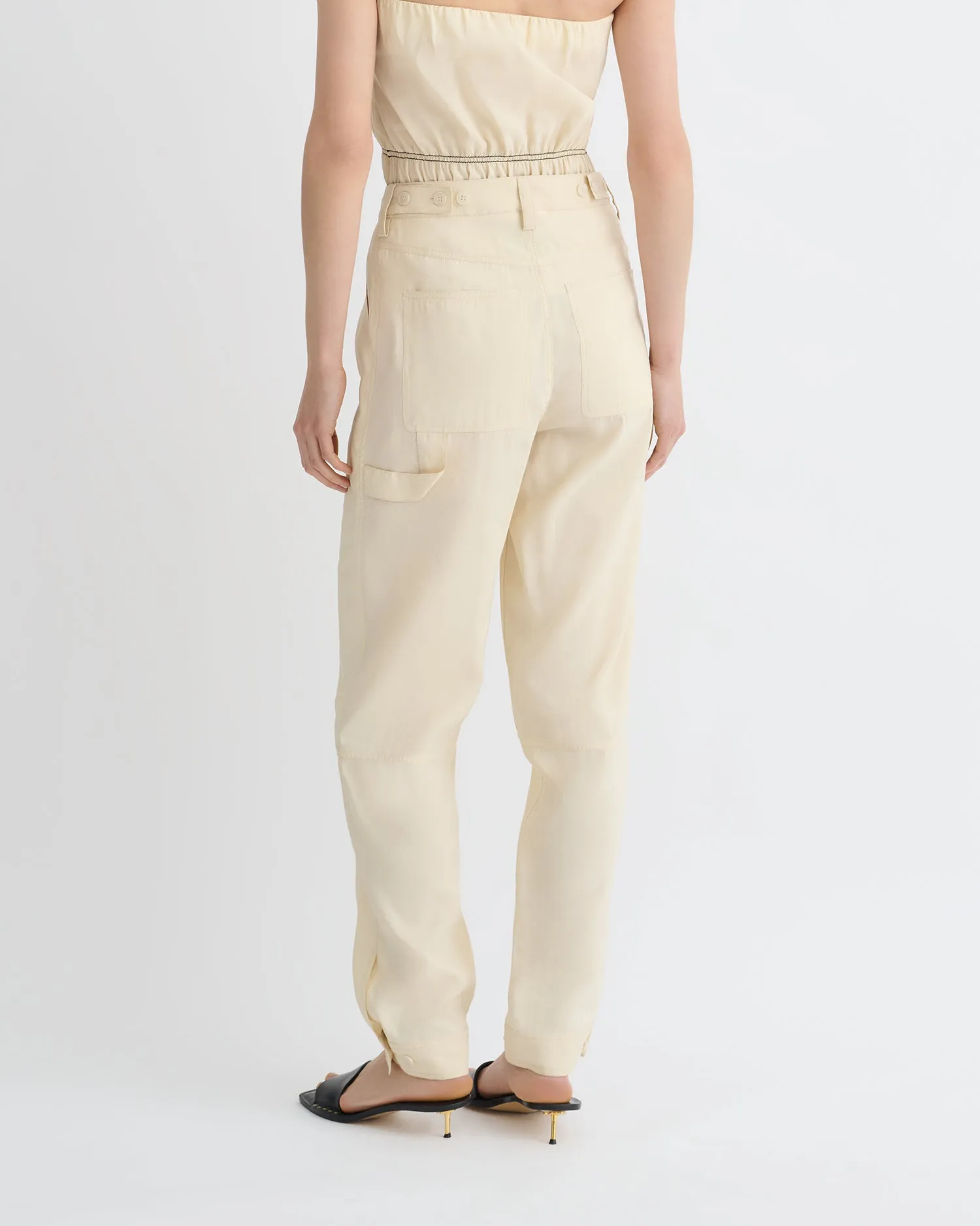 Daron - Glass Poplin Pants - Oat sold by Nanushka product image thumbnail 4