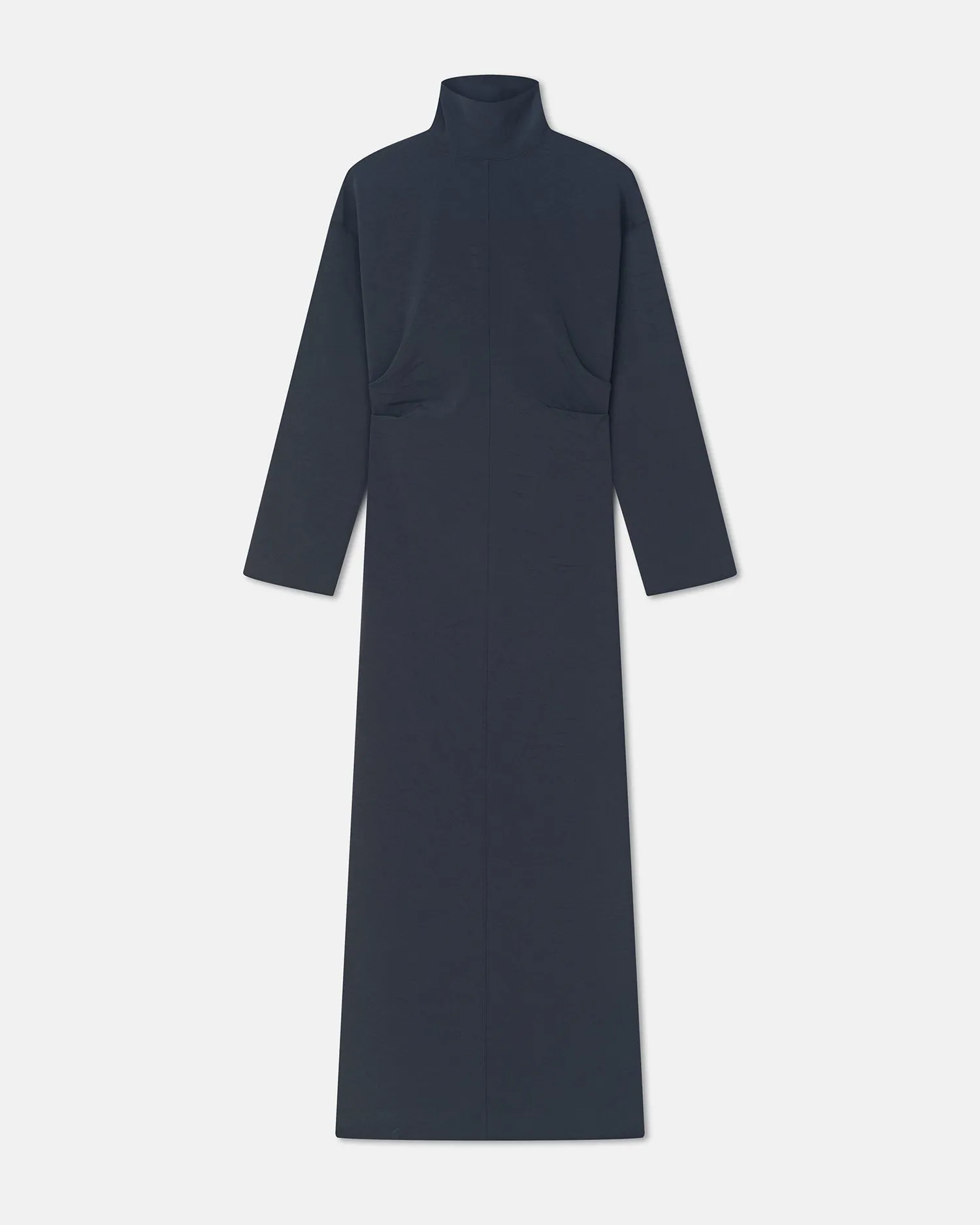 Jasmon - Draped Paper Jersey Turtleneck Dress - Dusty Blue sold by Nanushka