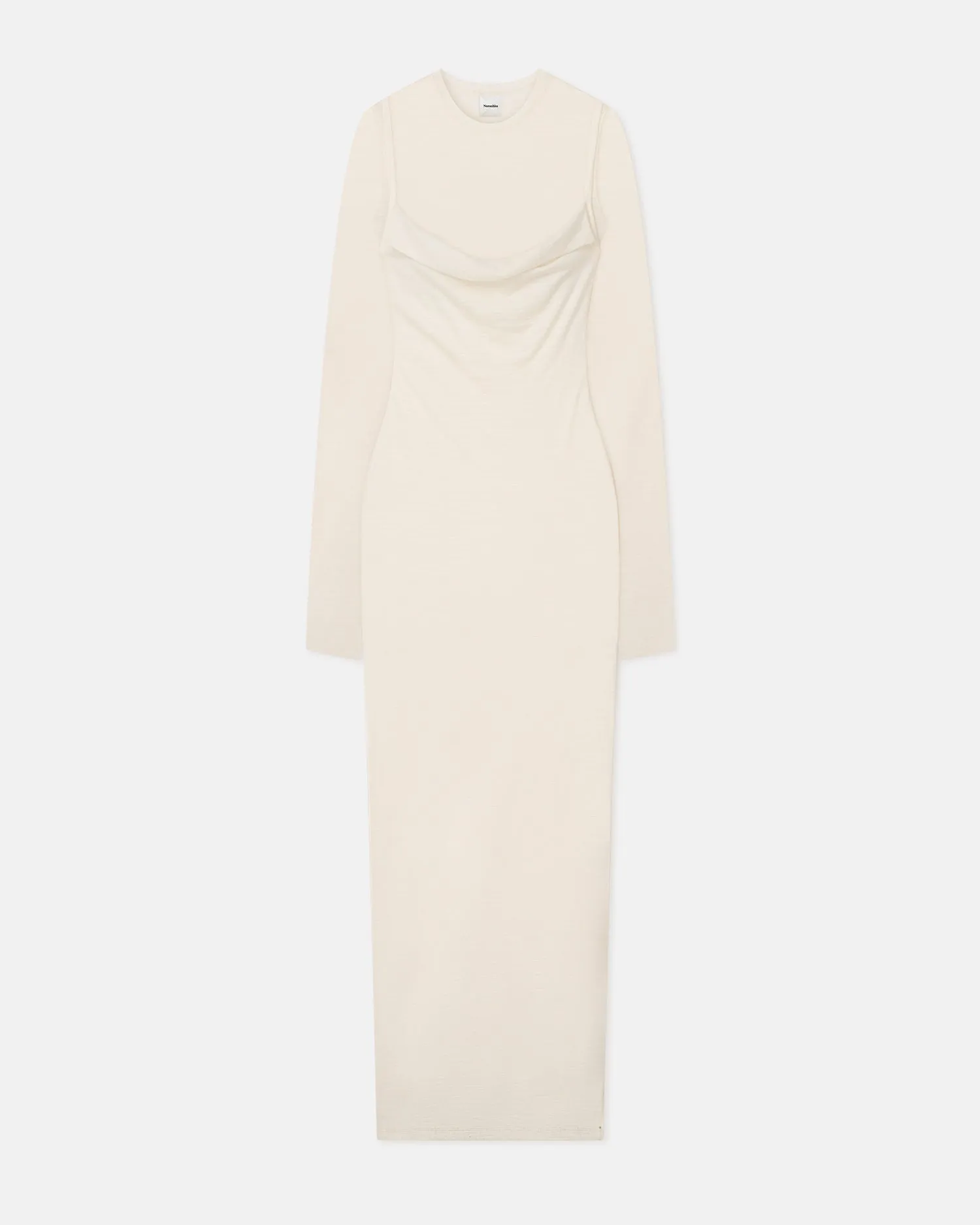 Linora - Draped Wool Jersey Midi Dress - Creme sold by Nanushka product image thumbnail 3