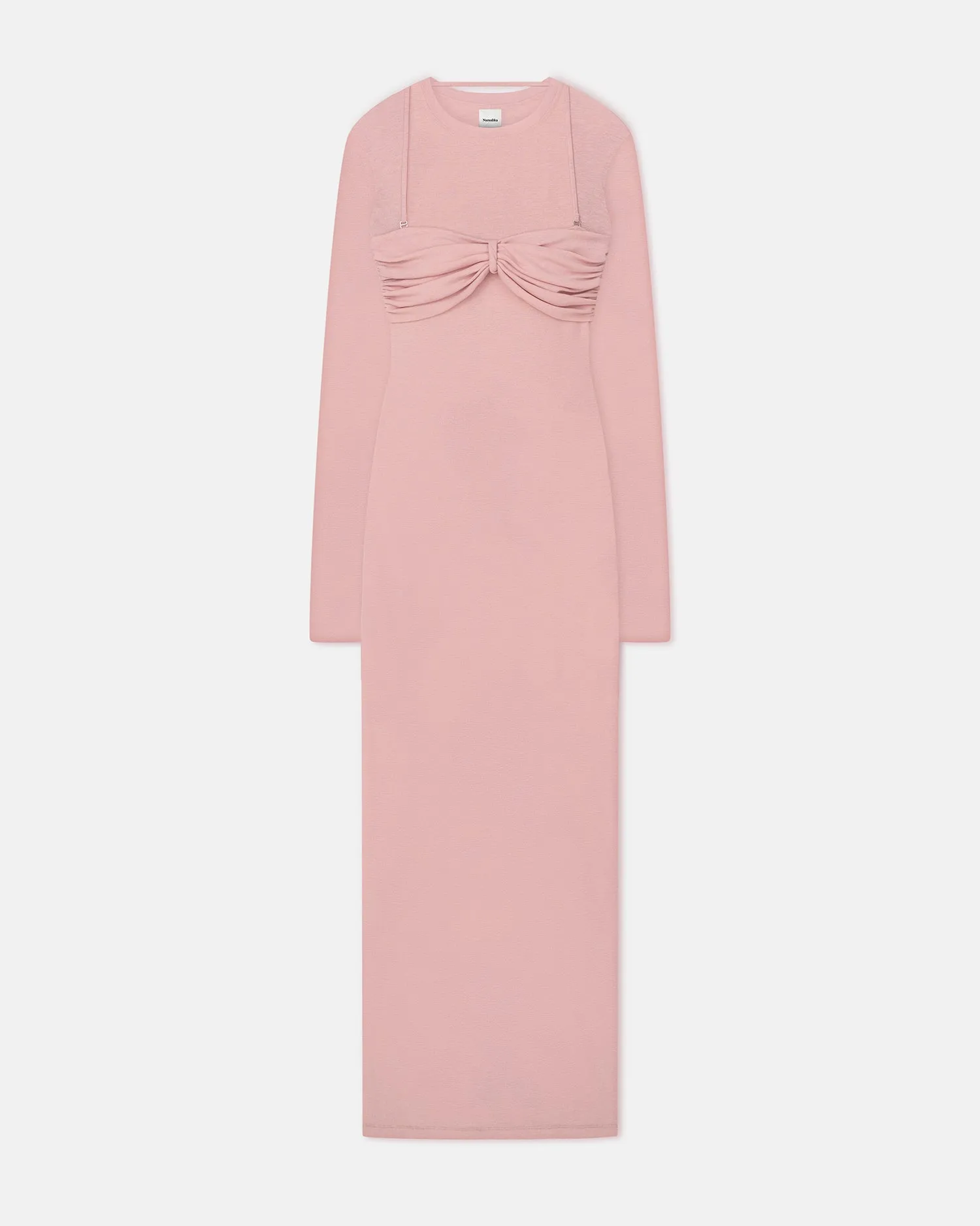 Artemiz - Mesh Jersey Midi Dress - Pink sold by Nanushka