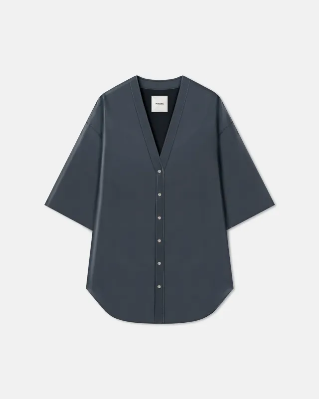 Ingar - Okobor™ Alt-Leather Mini Dress - Steel Blue sold by Nanushka