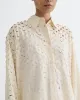 Aphea - Laser Cut Heavy Poplin Shirt - Creme sold by Nanushka