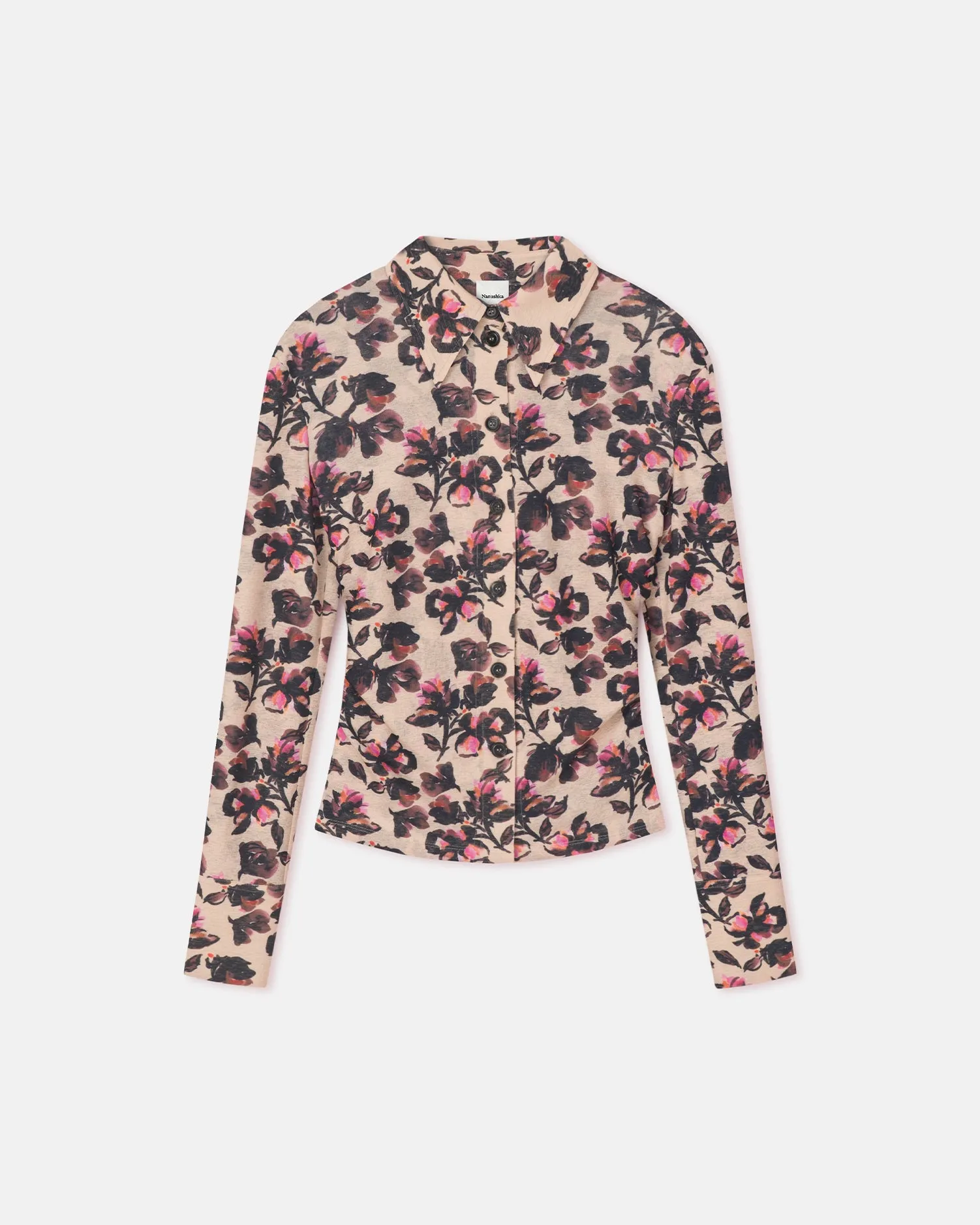 Idana - Printed Mesh Jersey Shirt - Tapestry Floral sold by Nanushka product image thumbnail 5