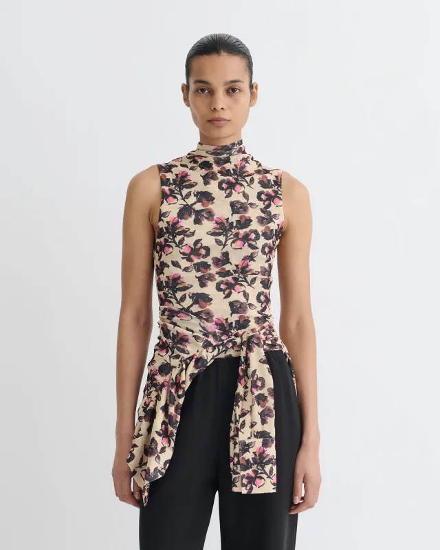 Annyka - Printed Mesh Jersey Top - Tapestry Floral sold by Nanushka