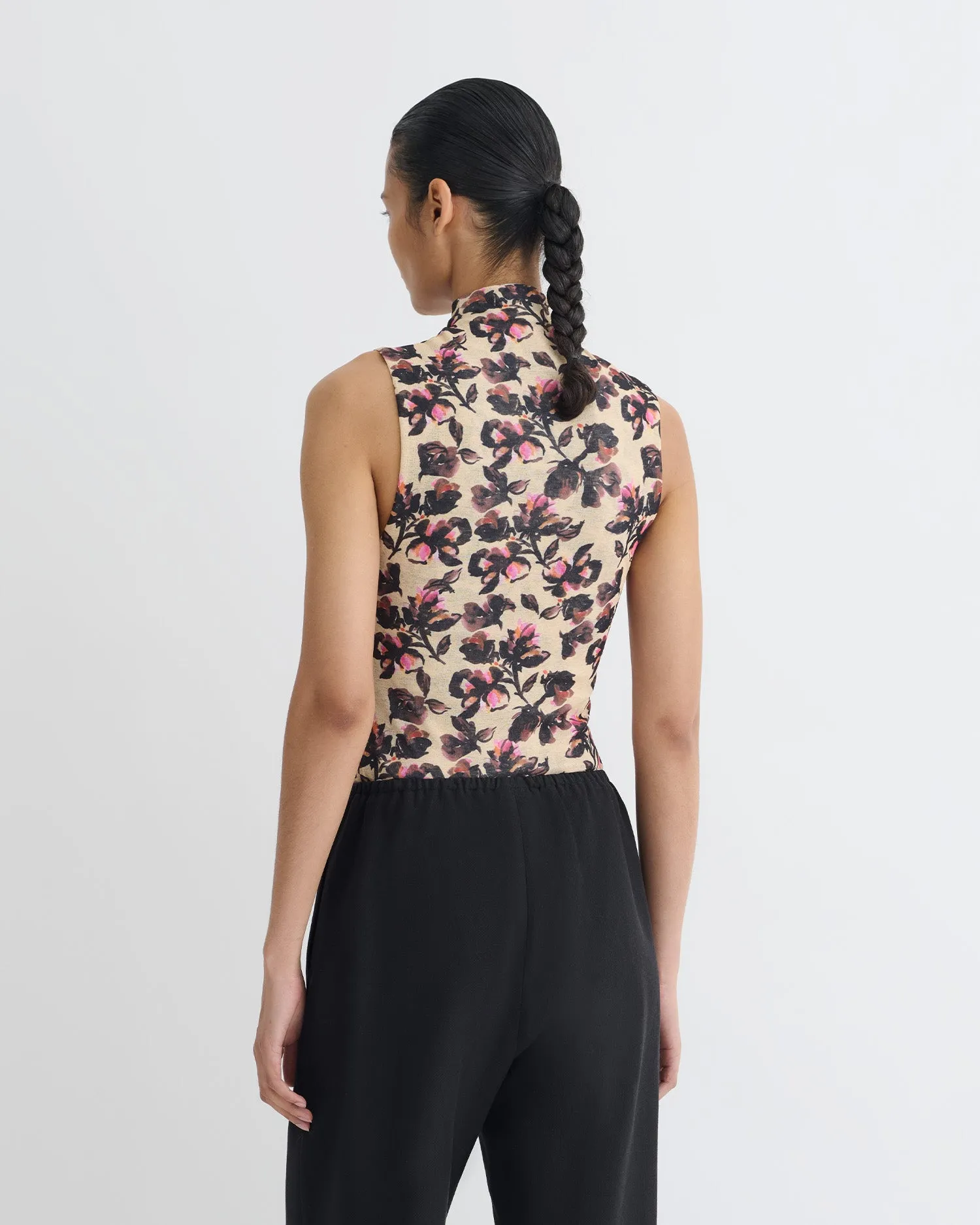 Annyka - Printed Mesh Jersey Top - Tapestry Floral sold by Nanushka product image thumbnail 4