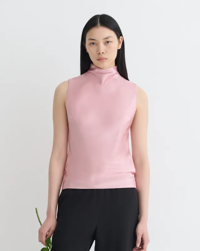 Colson - Slip Satin Turtleneck Top - Pink sold by Nanushka