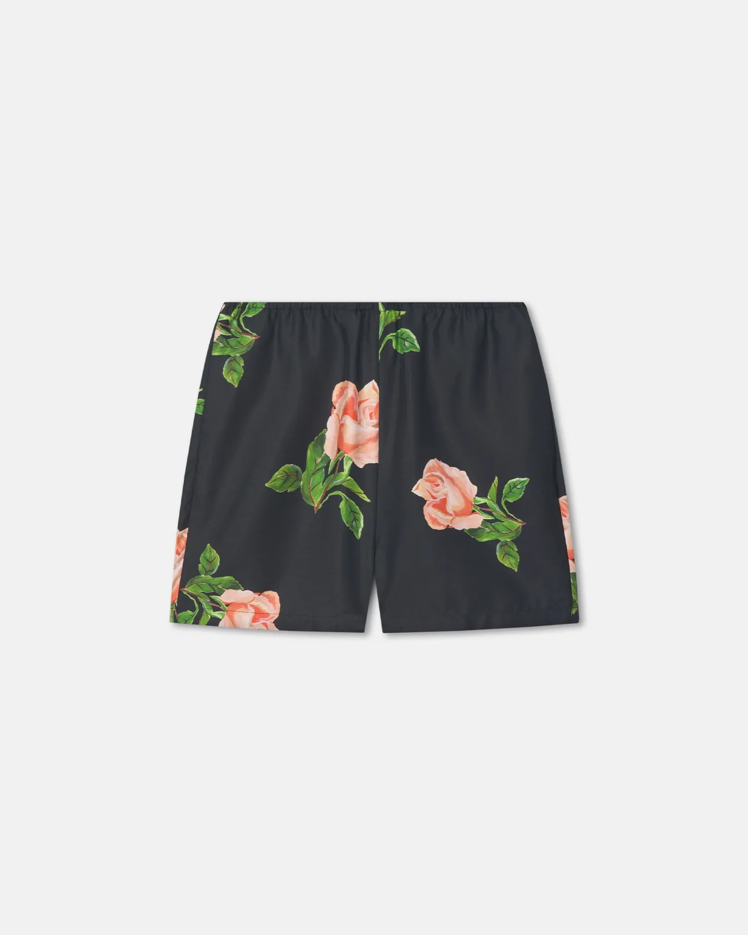 Dylla - Printed Tailored Silk Twill Shorts - Off Black/Roses sold by Nanushka product image thumbnail 4