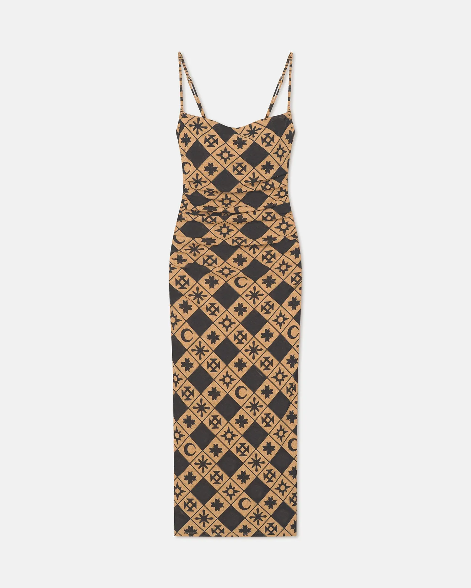 Alexa - Printed Mesh Jersey Midi Dress - Symbol Tile Oak sold by Nanushka product image thumbnail 3
