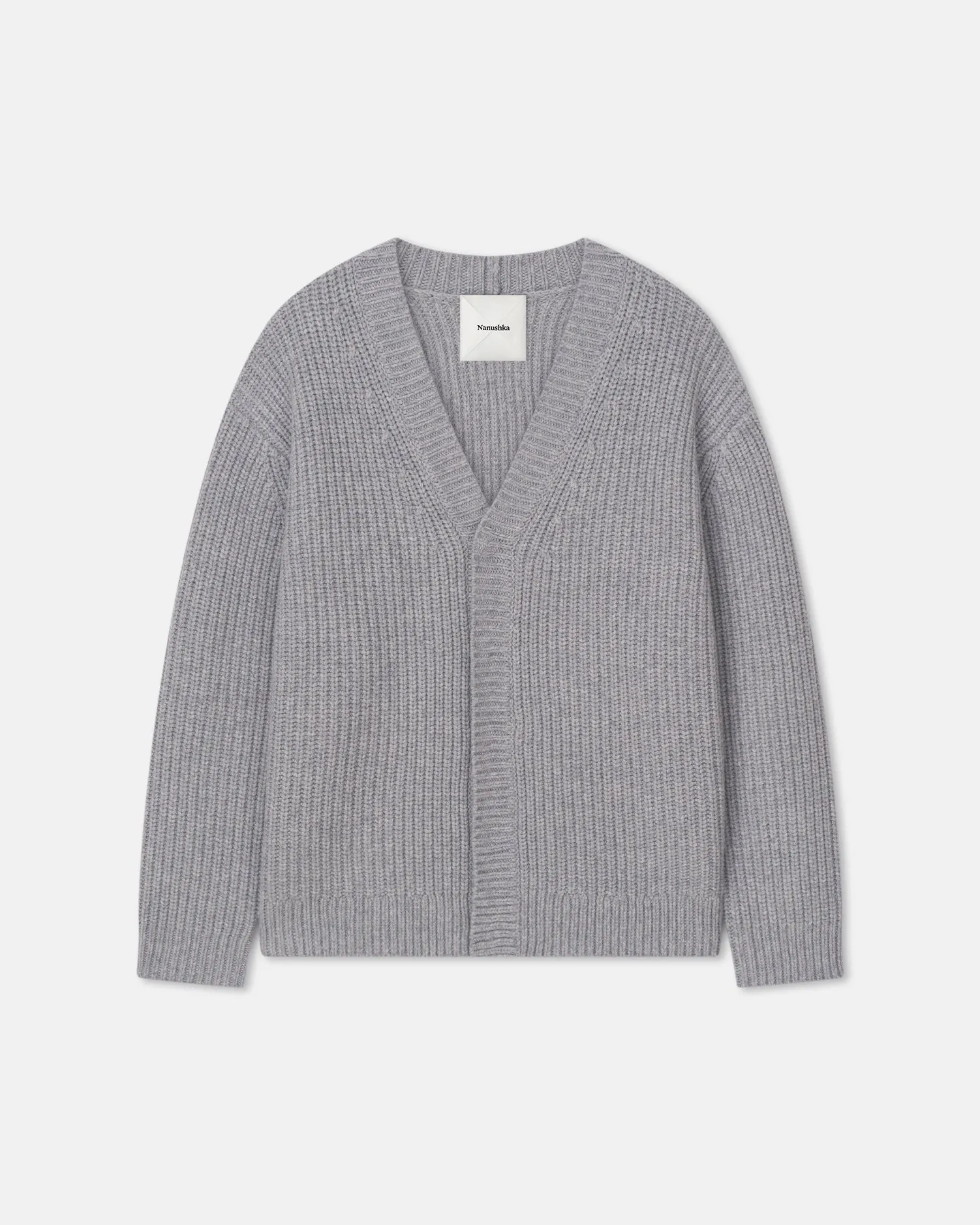 Varten - Merino and Cashmere-Blend Cardigan - Light Grey sold by Nanushka