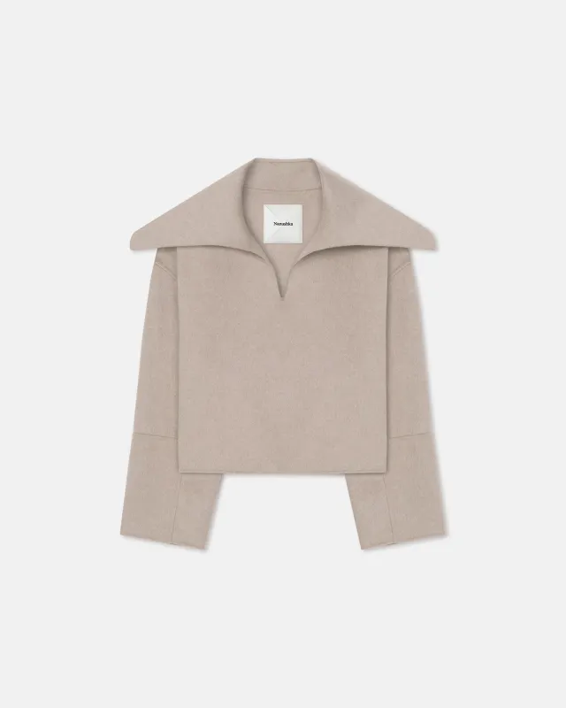 Maxe - Double Wool Jacket - Stone sold by Nanushka