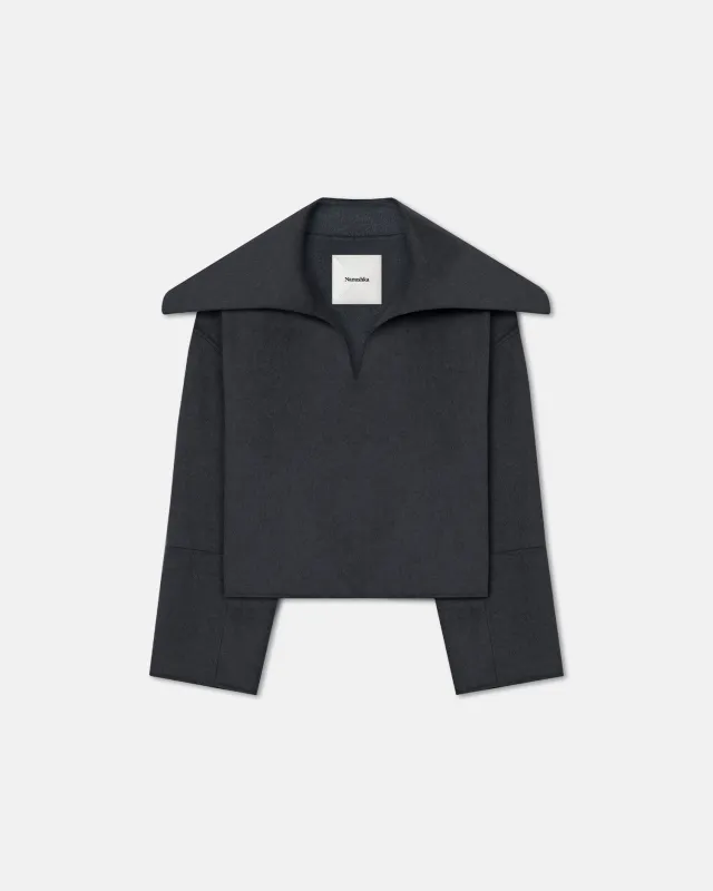 Maxe - Double Wool Jacket - Grey Melange sold by Nanushka