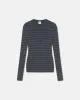 Ariyah - Striped Terry Merino Top - Grey Stripe sold by Nanushka