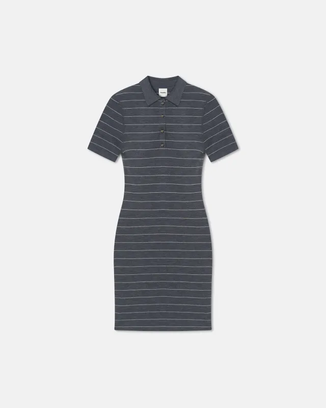 Safiyah - Striped Terry Merino Mini Dress - Grey Stripe sold by Nanushka