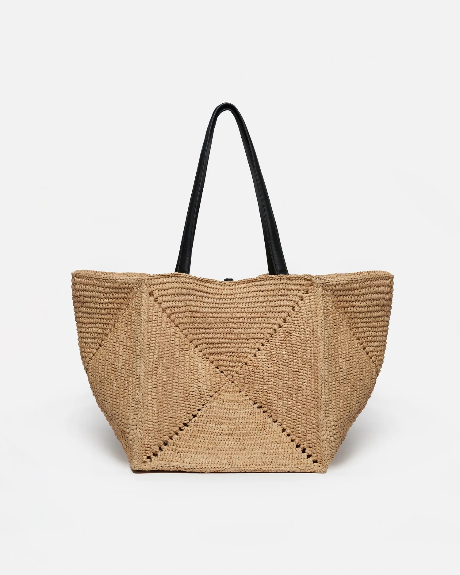 Origami Tote - Raffia Charm Tote - Natural/Black sold by Nanushka product image thumbnail 3