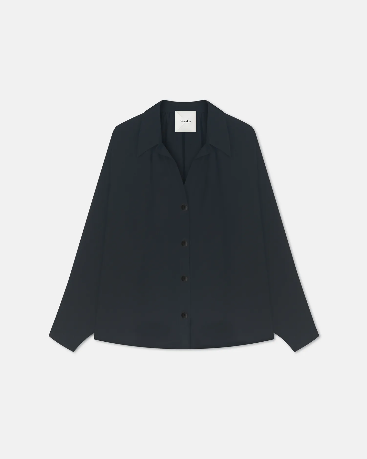 Ada - Tech Linen Shirt - Black sold by Nanushka