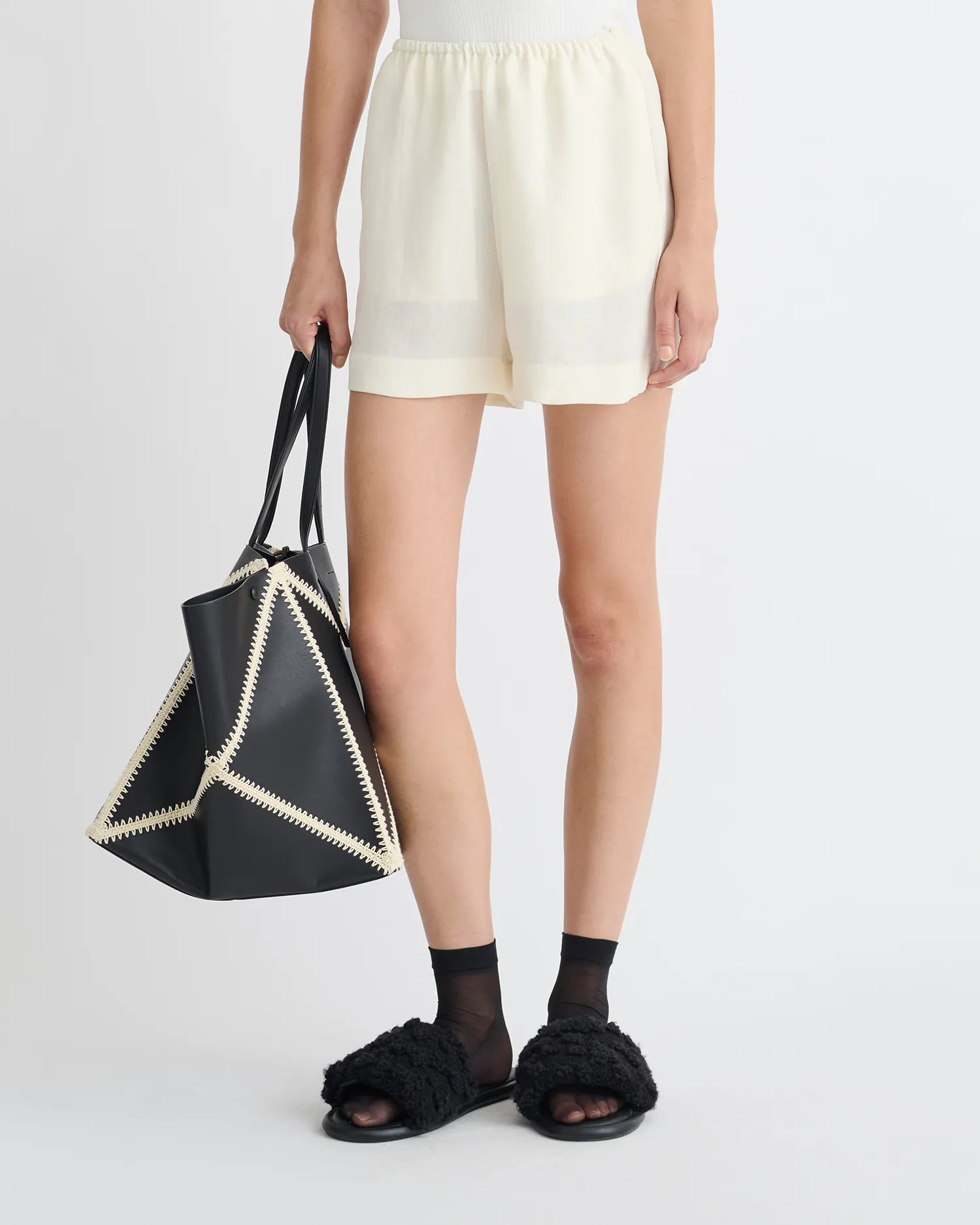 Dylla - Tech Linen Shorts - Creme sold by Nanushka product image thumbnail 2