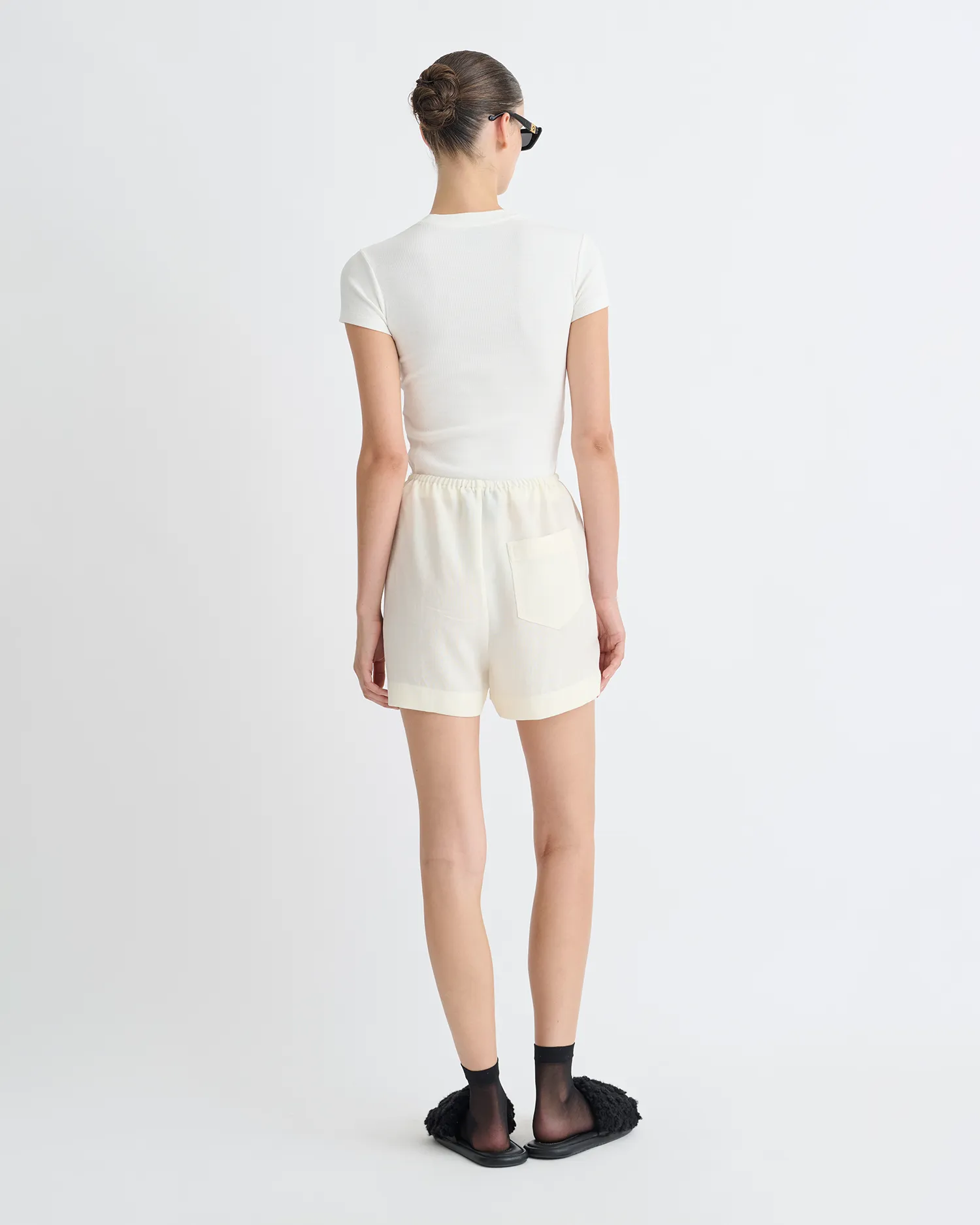 Dylla - Tech Linen Shorts - Creme sold by Nanushka product image thumbnail 3