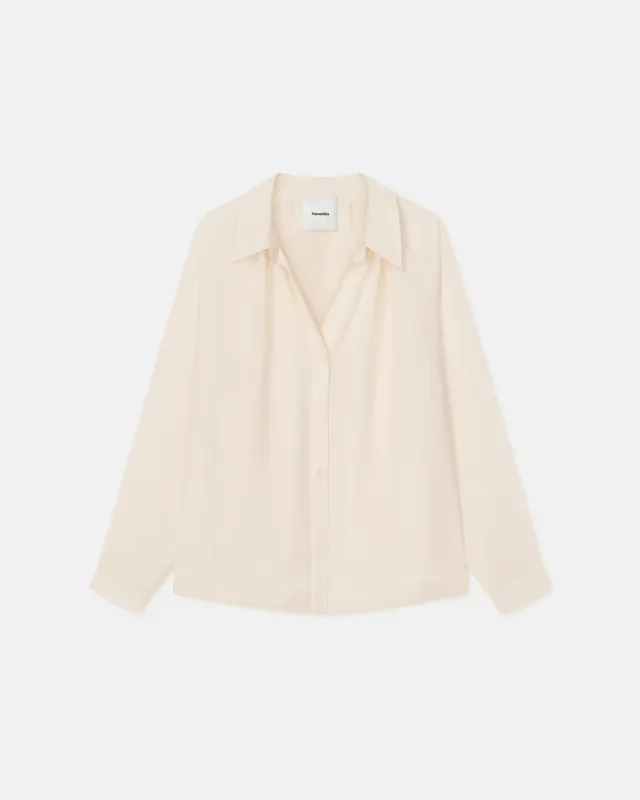 Ada - Tech Linen Shirt - Creme sold by Nanushka