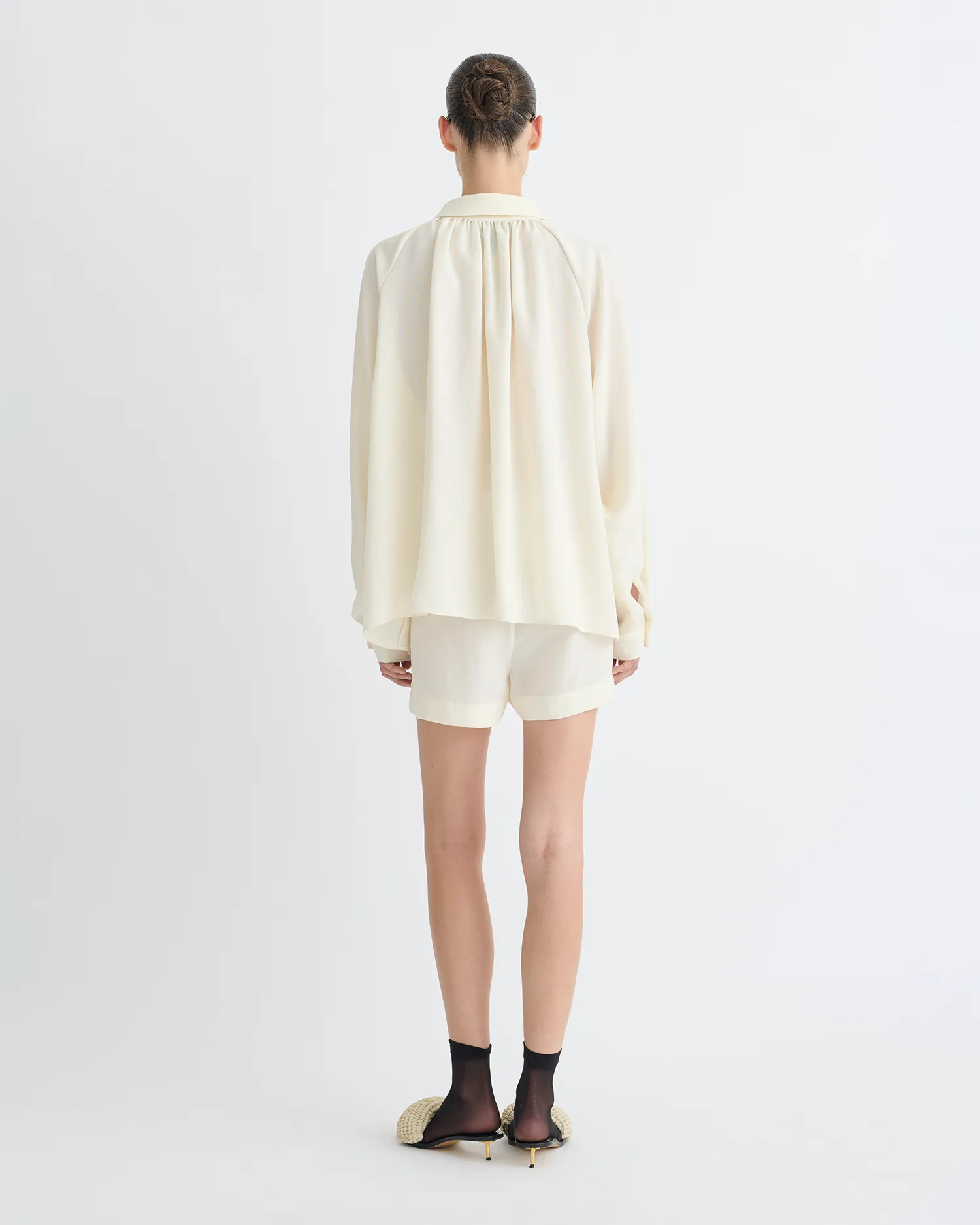 Ada - Tech Linen Shirt - Creme sold by Nanushka product image thumbnail 3