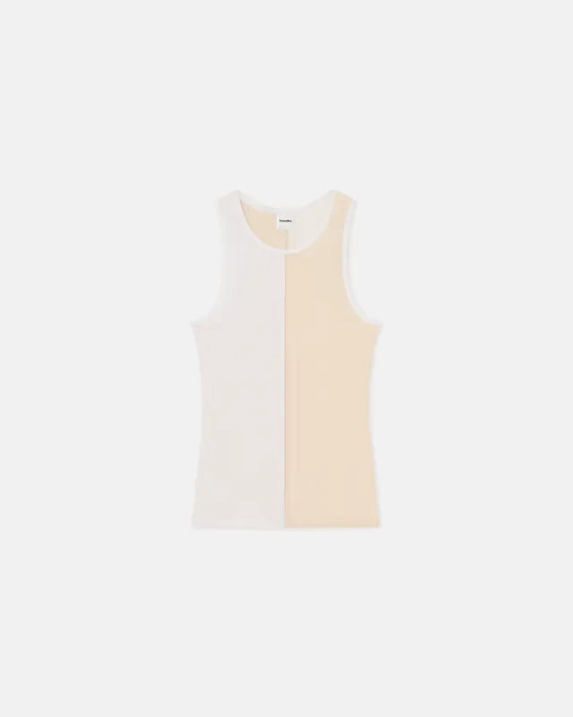 Macha - Color Blocked Tank Top - White/Eggshell sold by Nanushka