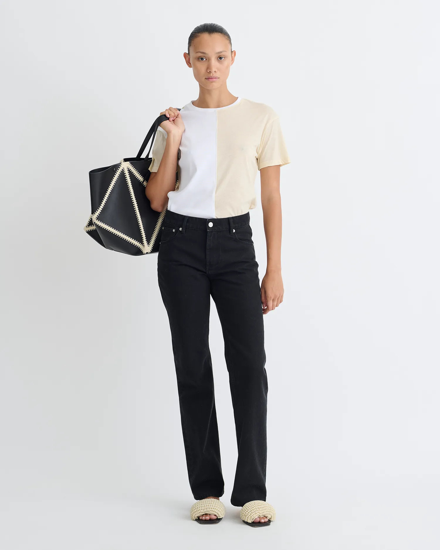 Hove - Color Blocked T-Shirt - White/Eggshell sold by Nanushka product image thumbnail 2