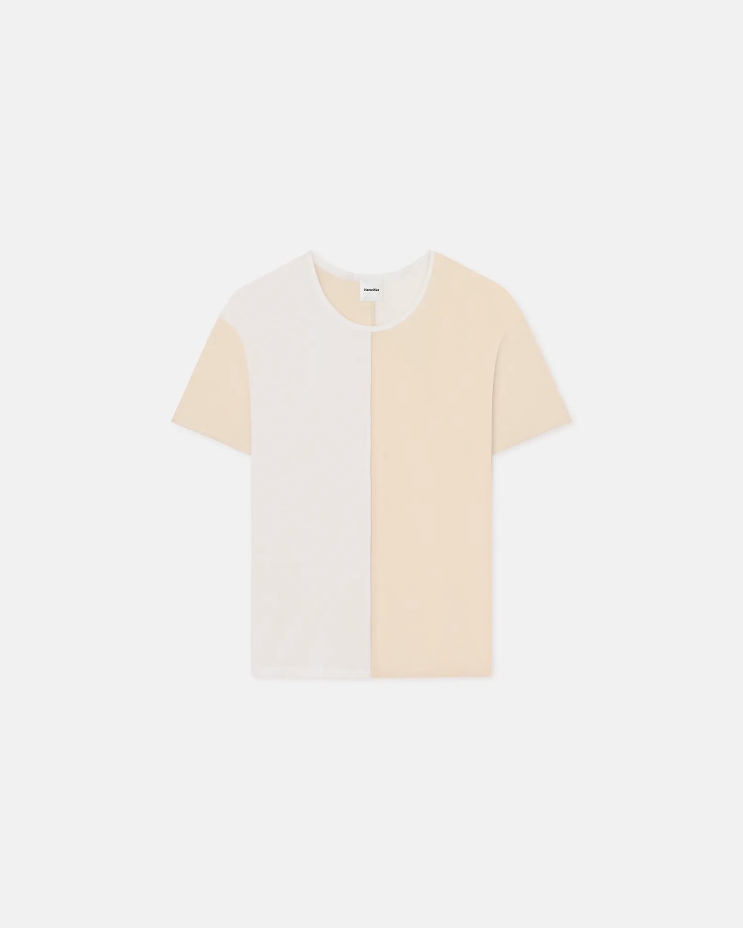 Hove - Color Blocked T-Shirt - White/Eggshell sold by Nanushka