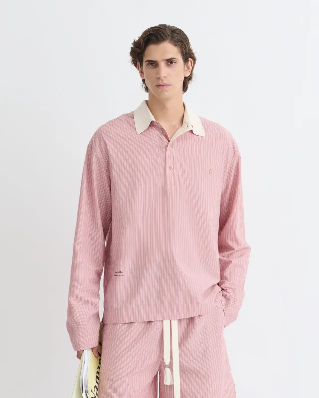 Taron - Striped Polo Neck Top - Pink sold by Nanushka