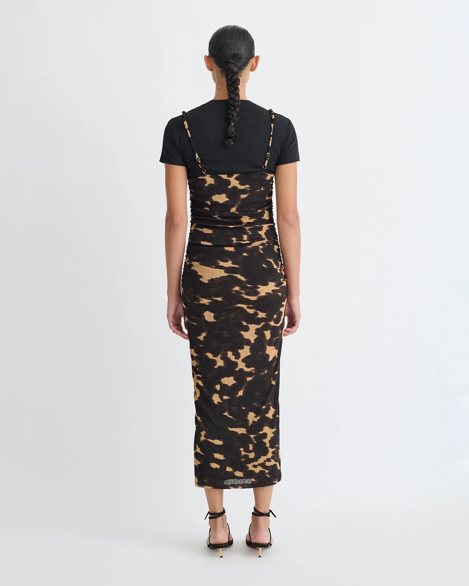 Alexa - Mesh Jersey Dress - Midnight Mocha Apricot sold by Nanushka product image thumbnail 4