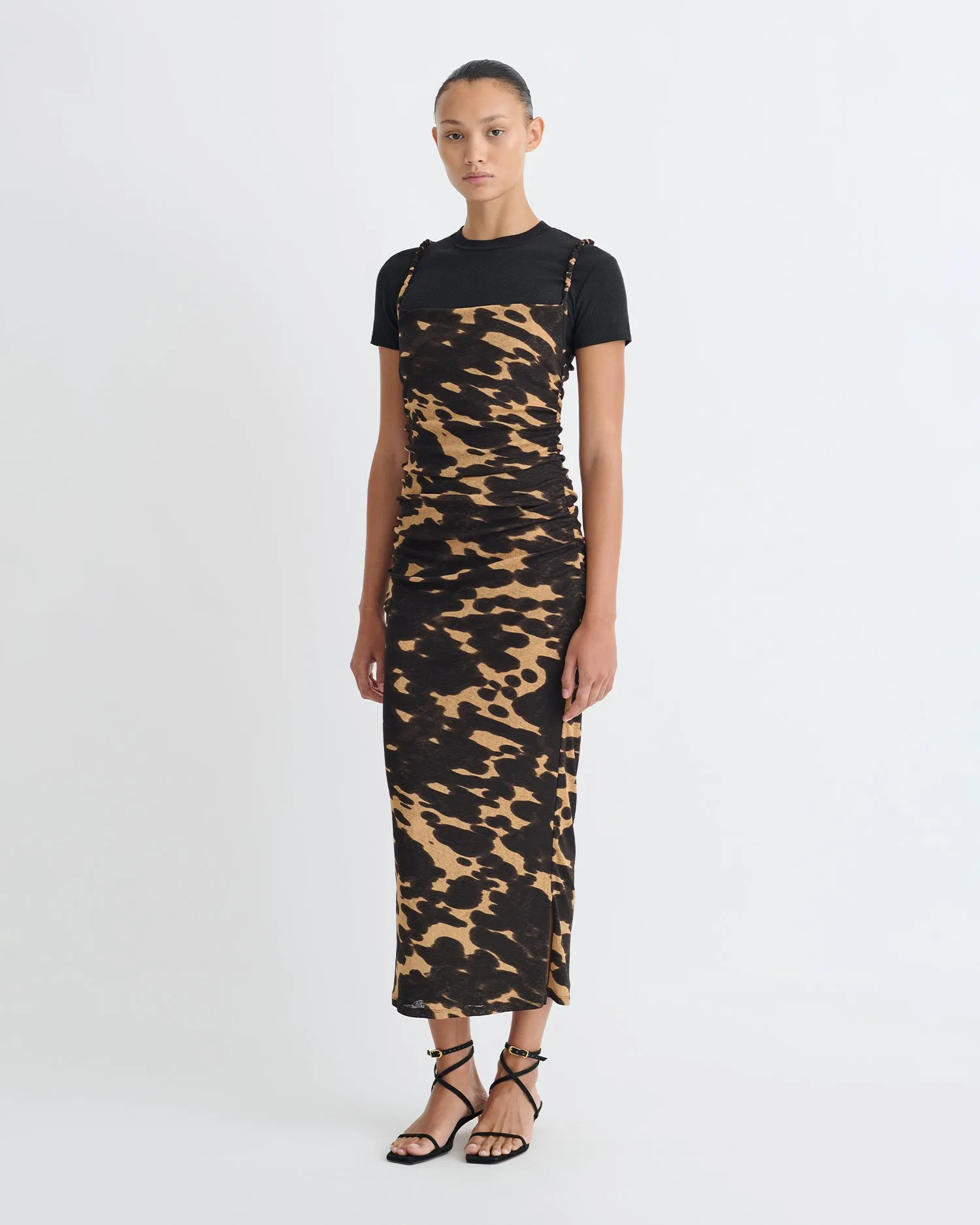 Alexa - Mesh Jersey Dress - Midnight Mocha Apricot sold by Nanushka product image thumbnail 2