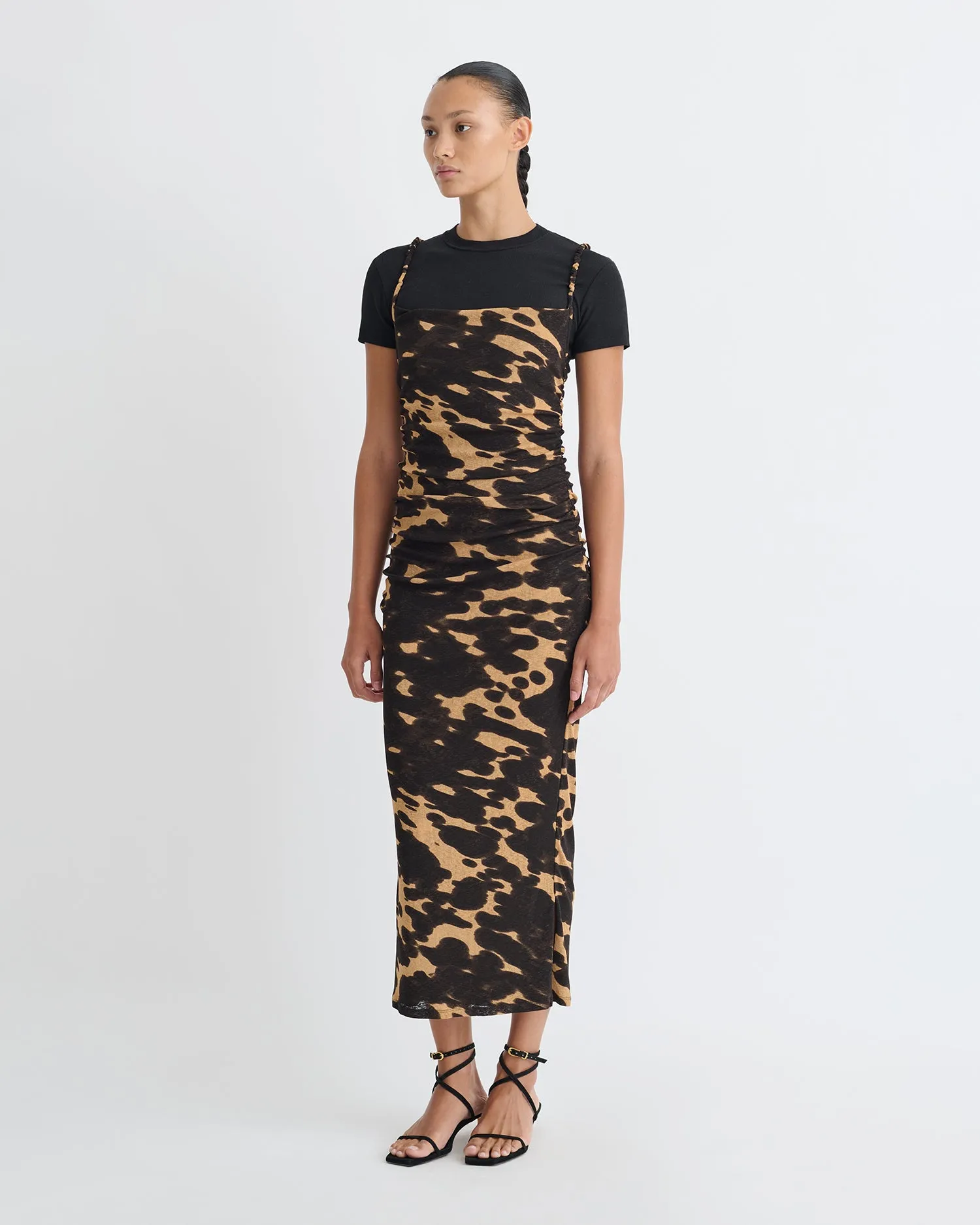 Alexa - Mesh Jersey Dress - Midnight Mocha Apricot sold by Nanushka product image thumbnail 3